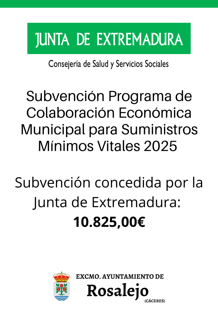 Imagen Subvención Programa de Colaboración Económica Municipal para Suministros Mínimos Vitales 2025