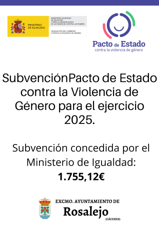 Imagen Subvención Pacto de Estado contra la Violencia de Género para el ejercicio 2025.