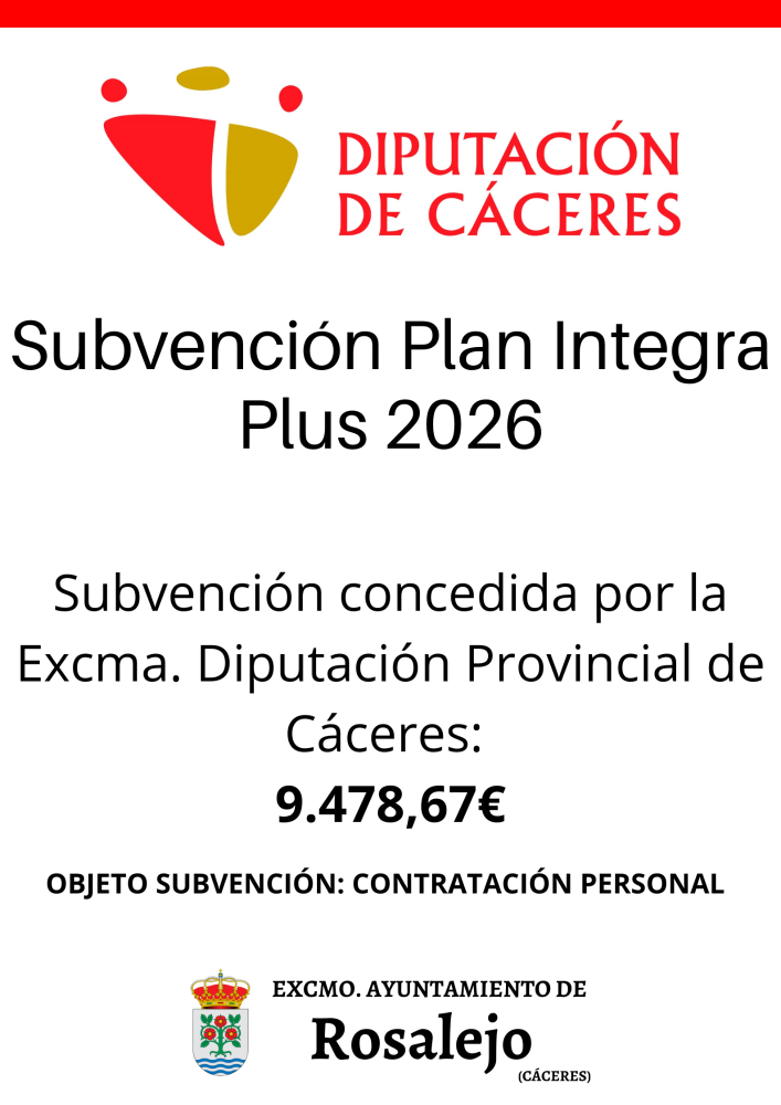 Imagen SUBVENCIÓN INTEGRA PLUS 2026. DIPUTACIÓN DE CÁCERES